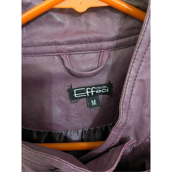 Creazioni Effeci Purple Moto Jacket Size Medium - Picture 3 of 7